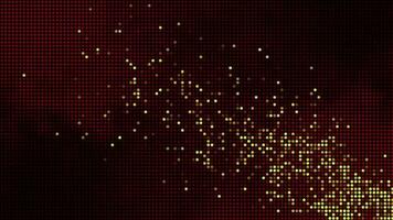 Halftone dots yellow Burning sparks fire motion on red background video