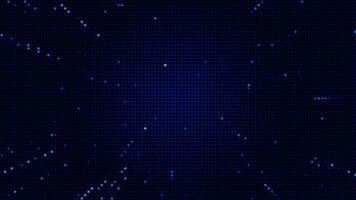 Halftone dots abstract digital technology animated blue light on blue background. video