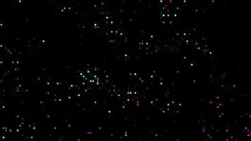 Halftone dots abstract digital technology animated blue-pink light on black background. video