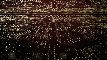 Halftone dots abstract digital technology animated yellow-orange light on red background. video