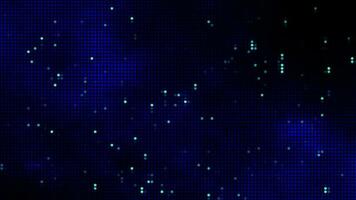 Halftone dots abstract digital technology animated blue light on blue background. video