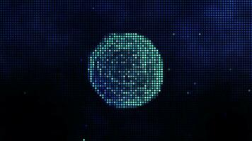 Halftone dots abstract digital technology animated blue light on blue background. video