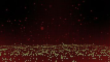 Halftone dots abstract digital technology animated red-orange light on red background. video