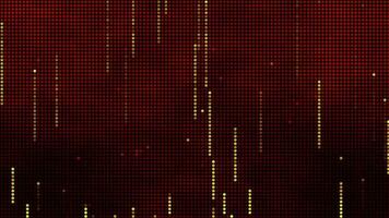 Halftone dots abstract digital technology animated yellow-orange light on red background. video