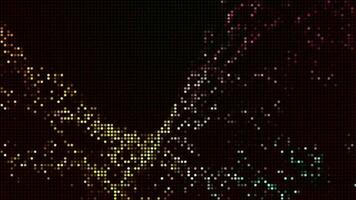 Halftone dots abstract digital technology animated yellow light on red background. video