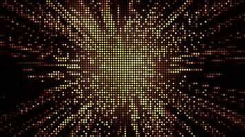 halftone dots abstract digitaal technologie geanimeerd oranje licht Aan zwart achtergrond. video