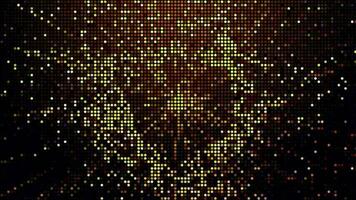 Halftone dots abstract digital technology animated yellow light on red background. video