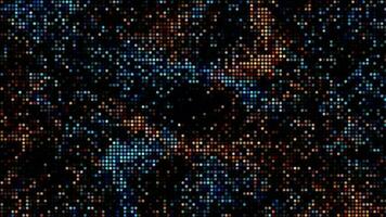 Halftone dots abstract digital technology animated multicolored light on black background. video