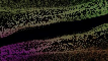 Halftone dots abstract digital technology animated multicolored light on black background. video