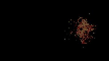 Halftone dots abstract run energy animated orange light on black background. video