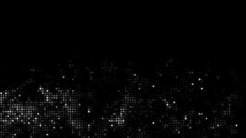 Halftone dots abstract digital technology animated white light on black background. video