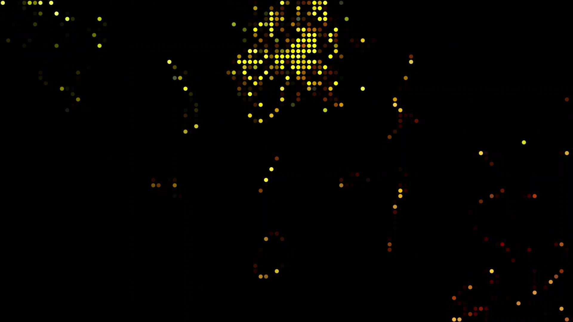 Halftone dots abstract digital technology animated yellow light on