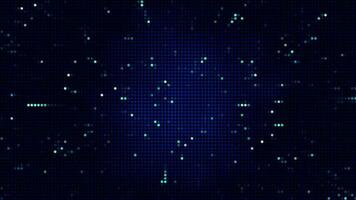 Halftone dots abstract digital technology animated blue light on blue background. video