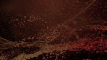 Halftone dots abstract digital technology animated orange light on red background. video