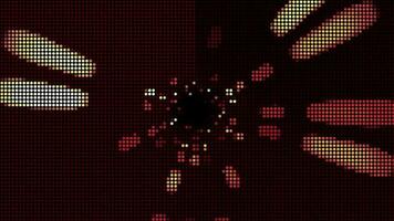 Halftone dots abstract digital technology animated orange light on red background. video