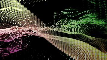 Halftone dots abstract digital technology animated multicolored light on black background. video