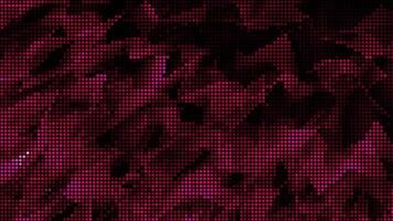 Halftone dots abstract digital technology animated pink light on black background. video