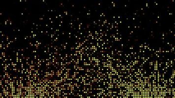 Halftone dots yellow Burning sparks fire animated on red background video
