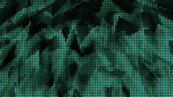 Halftone dots abstract digital technology animated green light on black background. video