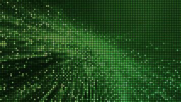 Halftone dots abstract digital technology animated green light on green background. video