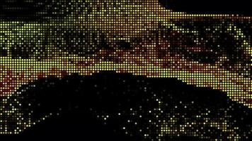 Halftone dots abstract digital technology animated yellow light on black background. video