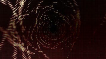 Halftone dots abstract digital technology animated orange light on red background. video