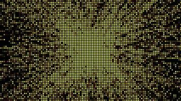 Halftone dots abstract digital technology animated yellow light on black background. video