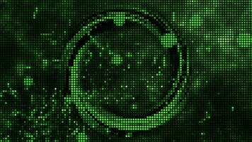 Halftone dots abstract digital technology animated green light on green background. video