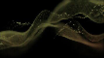 Halftone dots abstract digital technology animated yellow light on black background. video