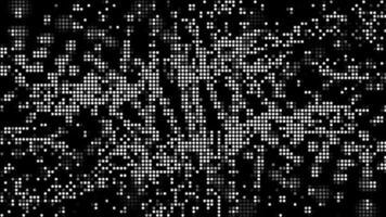 Halftone dots abstract digital technology animated white light on black background. video