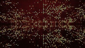 Halftone dots abstract digital technology animated yellow light on red background. video