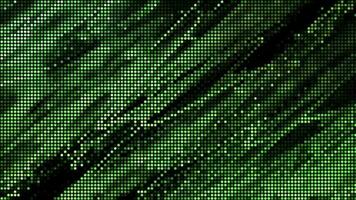 Halftone dots abstract digital technology animated green light on balck background. video