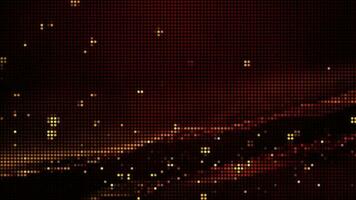 Halftone dots abstract digital technology animated yellow light on red background. video