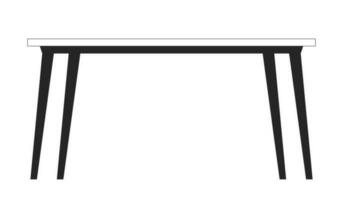 Contemporary table flat monochrome isolated vector object. Minimalist furniture. Empty desk. Editable black and white line art drawing. Simple outline spot illustration for web graphic design