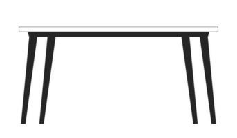 Contemporary table flat monochrome isolated vector object. Minimalist furniture. Empty desk. Editable black and white line art drawing. Simple outline spot illustration for web graphic design