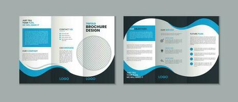 Professional clean modern and corporate various colorful unique trifold brochure template, three fold cover page, three fold presentation, bifold brochure layout design with mockup vector