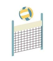 Volleyball playing semi flat colour vector object. Pass volley ball over net. Sports game. Editable cartoon clip art icon on white background. Simple spot illustration for web graphic design