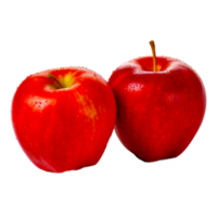 manzana, dos rojo maduro manzanas, natural alimentos, alimento, Fruta png generativo ai