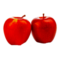 manzana, dos rojo maduro manzanas, natural alimentos, alimento, Fruta png generativo ai