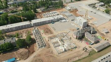 Siauliai, Lithuania - 27th june, 2023 - Aerial view new military base construction site.Nato expansion in east. Margiris battalion military base facilities.National security concern video