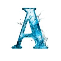 alfabet tillverkad av frysta vatten de brev en generativ ai png
