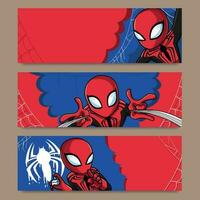 Man in Spider Costume Horizontal Banner vector