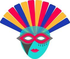 ilustración de carnaval cara mascarilla. vector