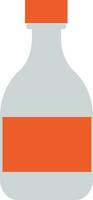 Flat bottle icon in orange color. vector