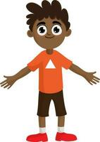 Cartoon character of a happy little boy. vector