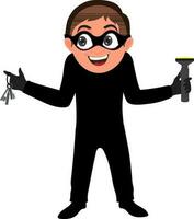 Cartoon character of a thief. vector