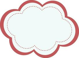 Cloud shape sticker, tag, or label design. vector