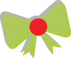 Ribbon bow icon in green and red color. vector