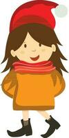 Cartoon character of smiling girl. vector