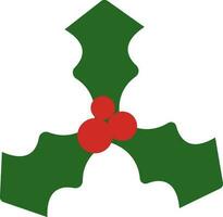 Christmas  decoration of holly berry icon. vector